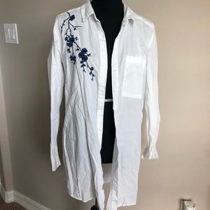 Embroidered Button Down Tunic